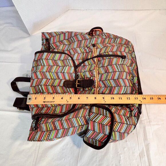Journeys Backpack Drawstring/Snap Closure Pockets Adjustable Straps Boho Tribal - Picture 9 of 12